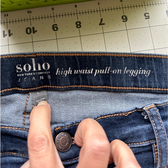 NY&C New York & Company High Rise Pull On Legging Skinny Jeans Size L - Picture 3 of 4